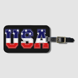 BOLD PATRIOTIC U.S.A AMERICAN FLAG COOL LUGGAGE TAG