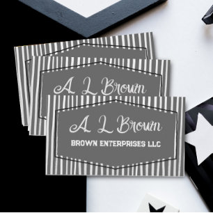 bold pattern charcoal grey painted stripes custom business card