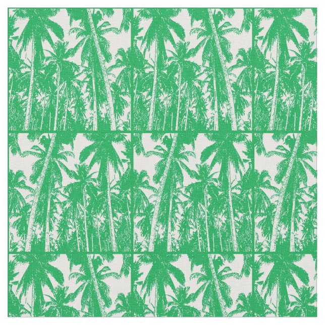 Bold Pattern of Tropical Palm Trees Fabric (Close Up)