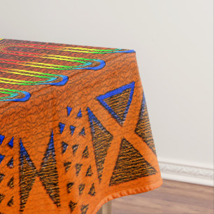 “Bold Patterns, Timeless Stories.” Tablecloth