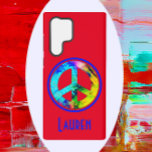 Bold Peace Sign Samsung Galaxy Case<br><div class="desc">Colourful bold peace sign,  in flowing bright ink colours,  adorn this vibrant phone case.  Colour choice available for background colours.</div>