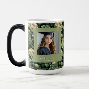 Bold Peonies Print Graduation Magic Mug
