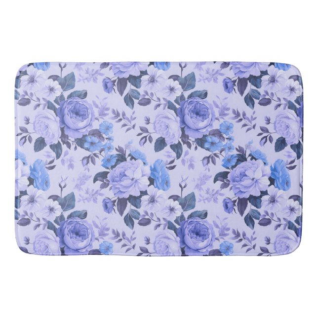 Bold periwinkle statement colour bath mat (Front)