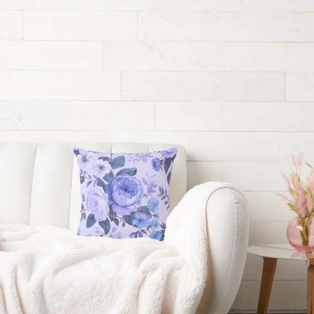 Bold periwinkle statement colour throw pillow (Couch)
