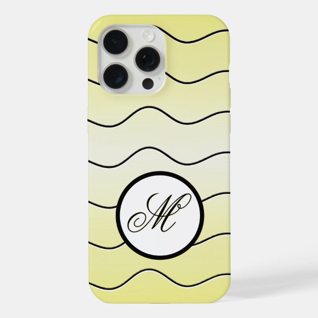 Bold Personal Initial On Mellow Butter Yellow iPhone Case (Back)