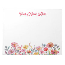 Bold, Personalized Notepad with Poppy Theme