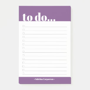 Bold Personalized To do list with checkboxes Post-it Notes