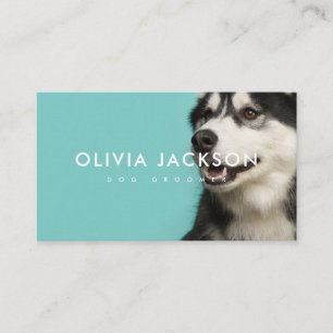 Bold Pet Groomer Business Card   Charcoal Modern L