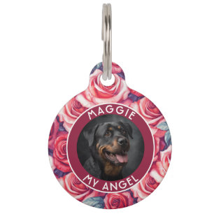 Bold Pet Owner Gift Rose Pattern Tag