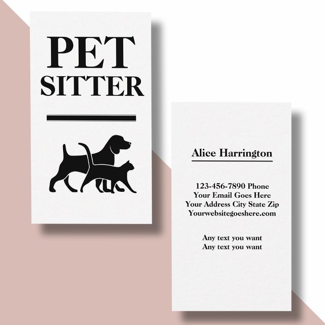 Bold Pet Sitter Business Cards (Creator Uploaded)