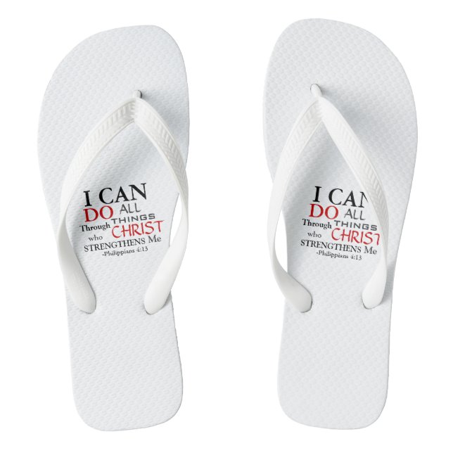 Bold PHILIPPIANS 4:13 Flip Flops (Footbed)