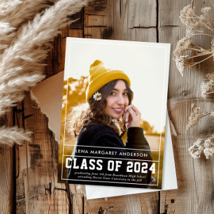 Bold Photo Graduation Announcement