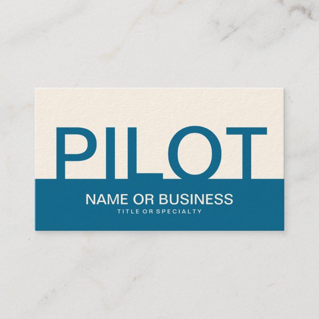 bold PILOT (colour customizable) Business Card (Front)