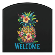 Bold Pineapple Door Sign Welcome With Purpose