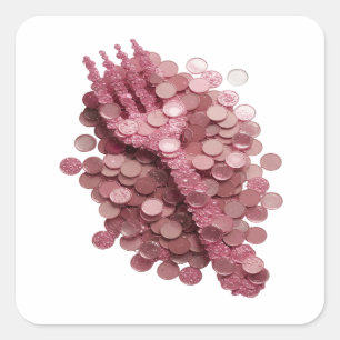 Bold Pink Abstract Decal Design Square Sticker