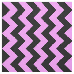 Bold Pink and Black Zigzag Geometric Fabric