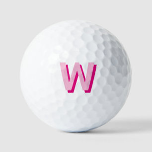 Bold Pink and Hot Pink Initial Monogram Golf Balls