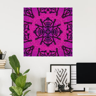 Bold Pink and Purple Geometric Pattern Poster