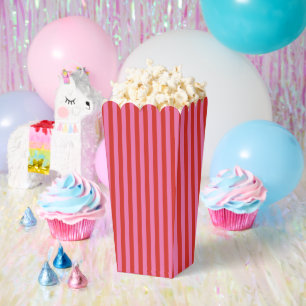 Bold Pink and Red Circus Funhouse Stripes Favor Box