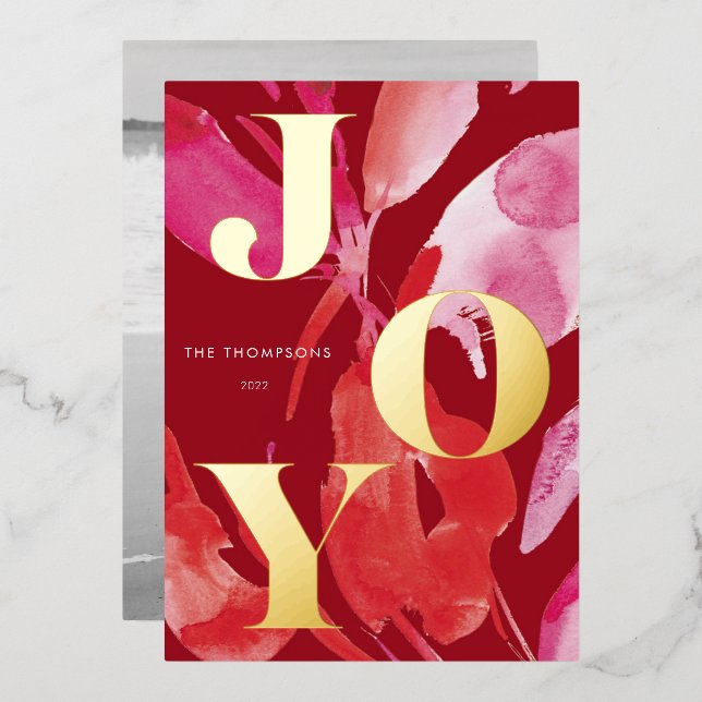 Bold Pink and Red Joy Holiday (Front/Back)