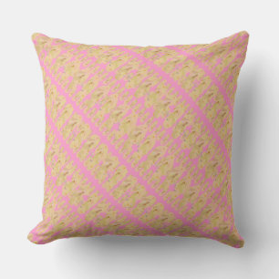 Bold Pink and Yellow Mini Flipflops Pattern Throw Pillow
