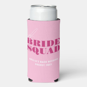 Bold Pink Bachelorette Bride Seltzer Can Cooler