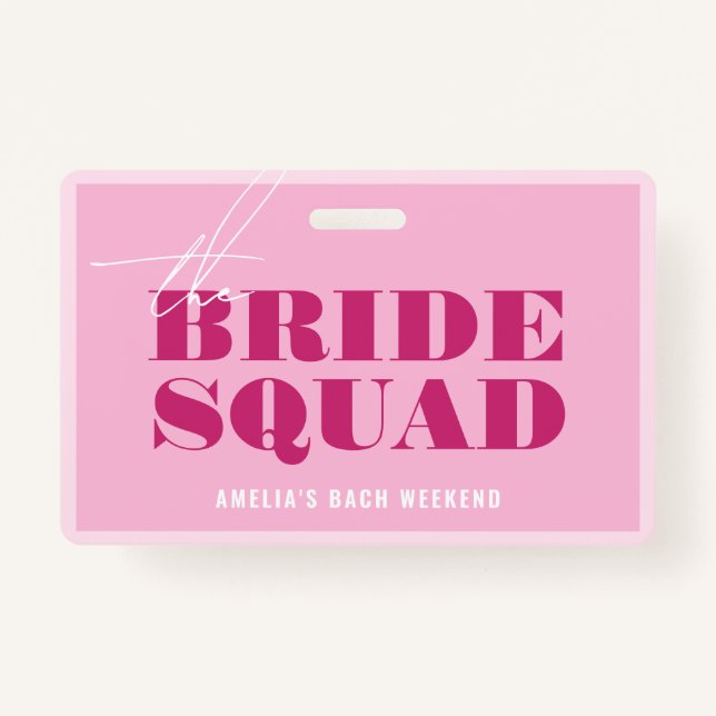 Bold Pink Bachelorette Buy The Bride A Drink Badge (Front)