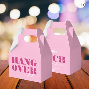 Bold Pink Bachelorette Weekend Hangover Kit Favor Box