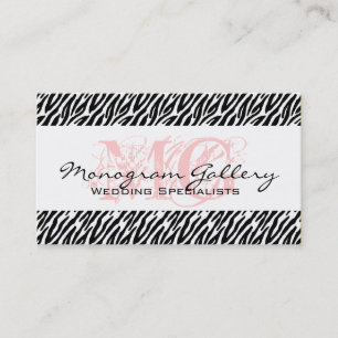 Bold Pink, Black Zebra Stripes Business Card