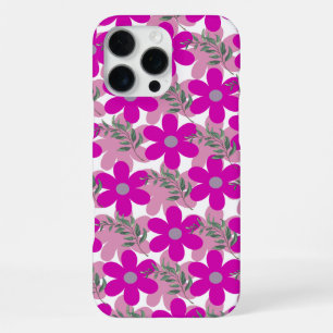 'Bold Pink Floral' Pattern iPhone 16 Pro Max Case