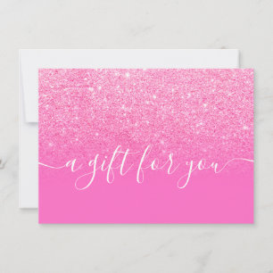 Bold pink glitter ombre neon gift certificate