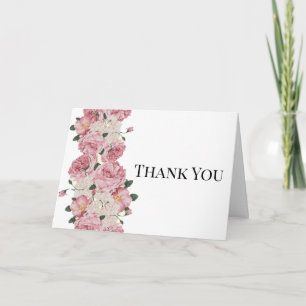 Bold Pink Graceful Thank You Pastel Card