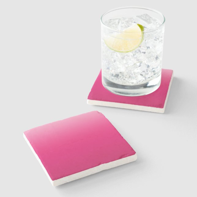 Bold Pink Gradient Design  Stone Coaster (Side)