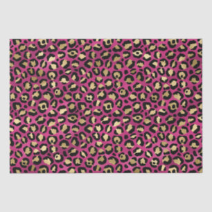Bold Pink Leopard Print   Glam Animal Pattern Tissue Paper