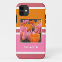 Bold Pink Orange Tulips Personalized