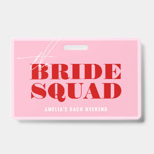 Bold Pink & Red Bachelorette Buy The Bride A Drink Badge