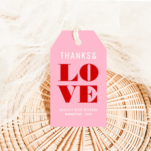 Bold Pink & Red Bachelorette Weekend Gift Tags
