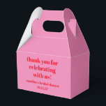 Bold Pink Red Custom Bridal Shower Thank You Favor Box<br><div class="desc">Bold Typography Bright Pink and Red Modern Fun Simple Custom Bridal Shower Thank You Favour Box</div>
