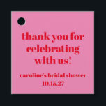 Bold Pink Red Custom Bridal Shower Thank You Favour Tags<br><div class="desc">Bold Typography Bright Pink and Red Modern Fun Simple Custom Bridal Shower Thank You Favour Tags</div>
