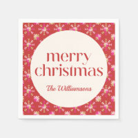 Bold Pink Red Gold Geometric Personalized Name