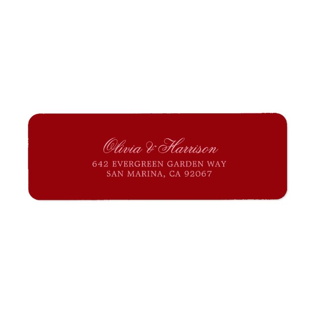 Bold Pink Red Minimalist Script Return Address (Front)