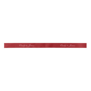 Bold Pink Red Script Personalized Name Satin Ribbon