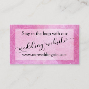 Bold Pink Watercolor Mandala Wedding Website 2 Enclosure Card