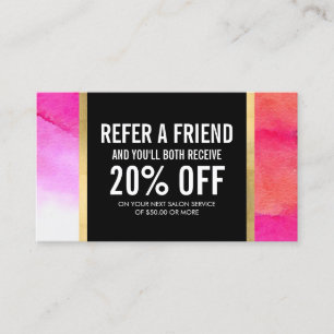 Bold Pink Watercolors Lash Extensions Referral