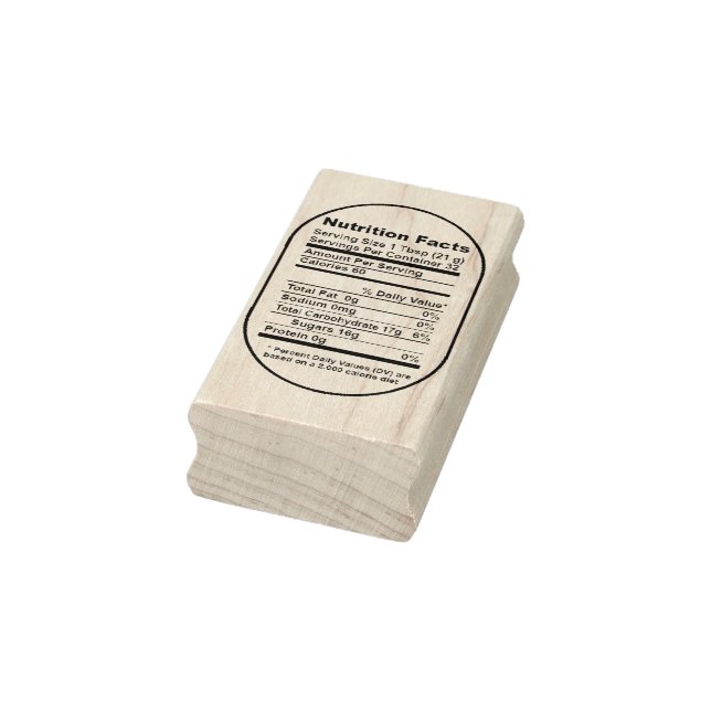Bold Pint Honey Jar Nutrition Facts Label Rubber Stamp (Stamp)