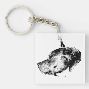 bold pitbull gaze keychain
