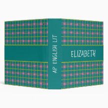 Bold Plaid 3 Ring Binder