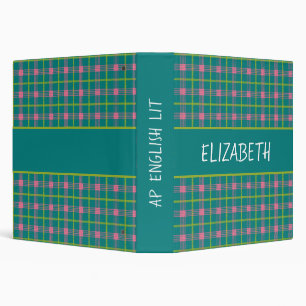 Bold Plaid 3 Ring Binder