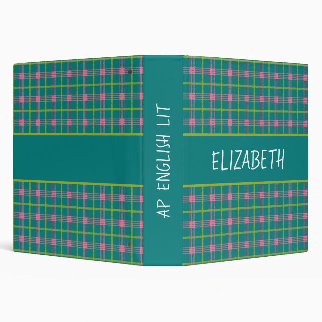 Bold Plaid 3 Ring Binder (Background)