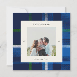 Bold Plaid Preppy Photo Holiday Card